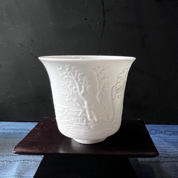 田园村舍杯(甜白浮雕 · 品杯)