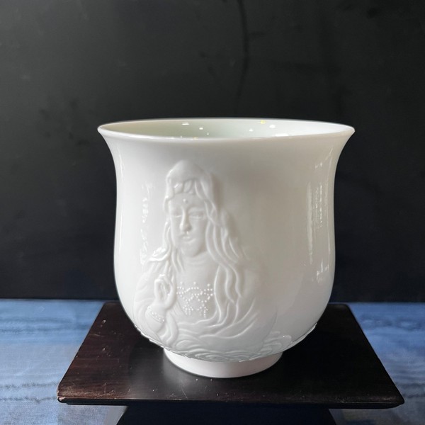 观音浮雕像杯(甜白浮雕 · 品杯)